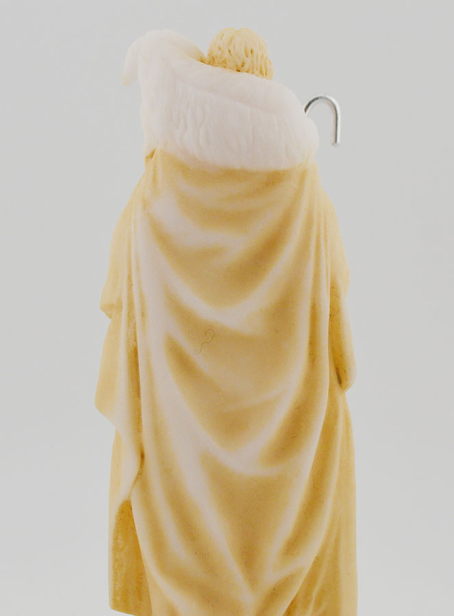 Statue Religieuse Christ bon Pasteur en Albâtre Beige et Or - 12cm (pic 4)