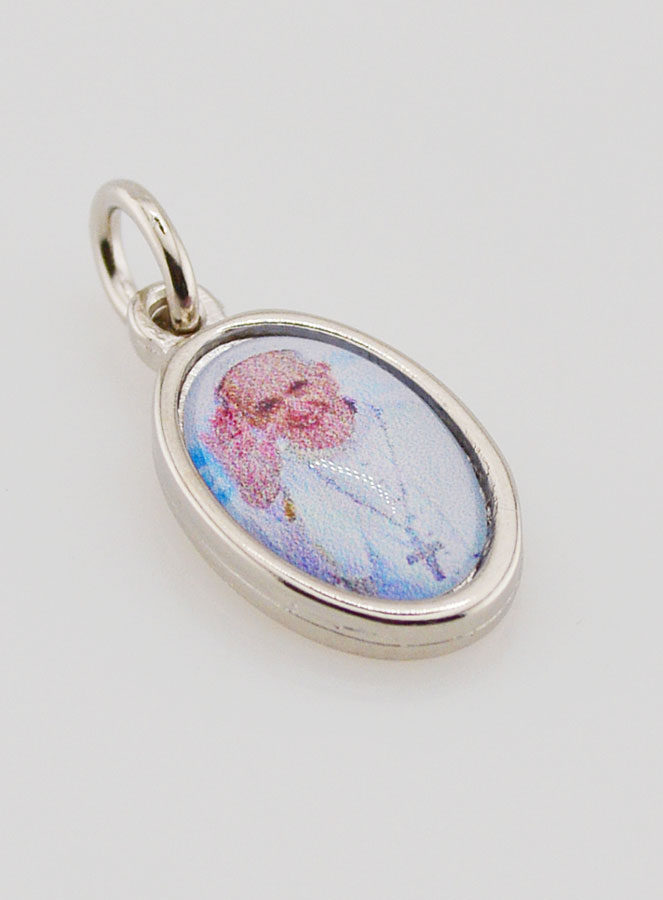 Médaille Pape François Argentée - 15mm (pic 3)