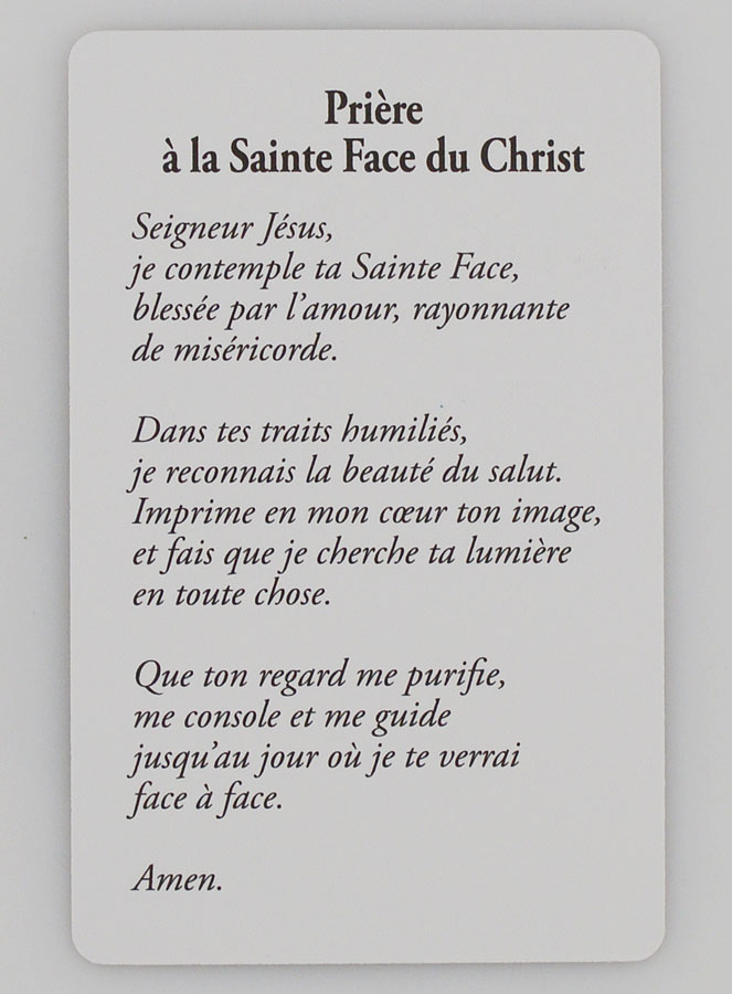 Carte de Prière à la Sainte Face du Christ (pic 2)