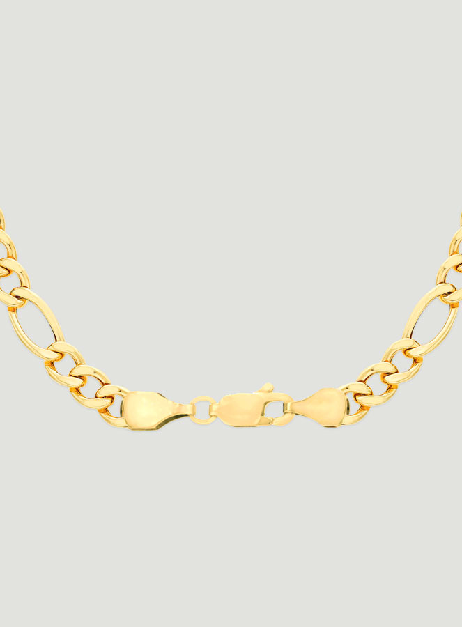 Chaîne 50cm Maille Gourmette Ovale Alternée 2.4mm - Or 9k (pic 3)