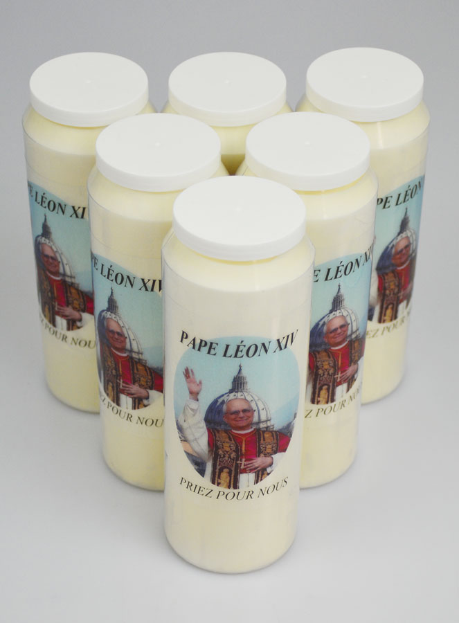 Lot de 6 Bougies de Neuvaine au Pape Léon XIV (pic 2)