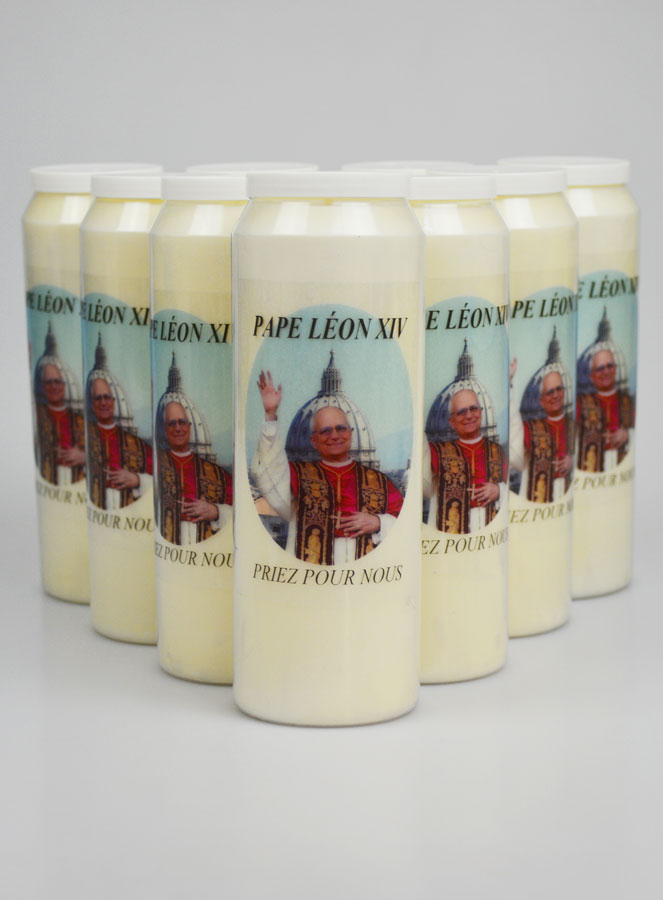 Lot de 10 Bougies de Neuvaine au Pape Léon XIV (pic 1)