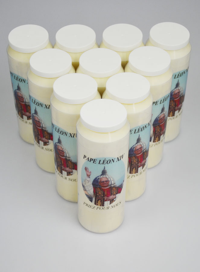 Lot de 10 Bougies de Neuvaine au Pape Léon XIV (pic 2)