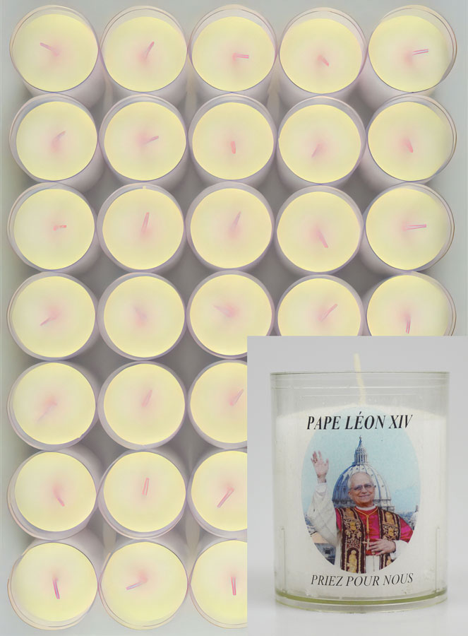 Lot de 24 Bougies Veilleuses Pape Léon XIV (pic 1)