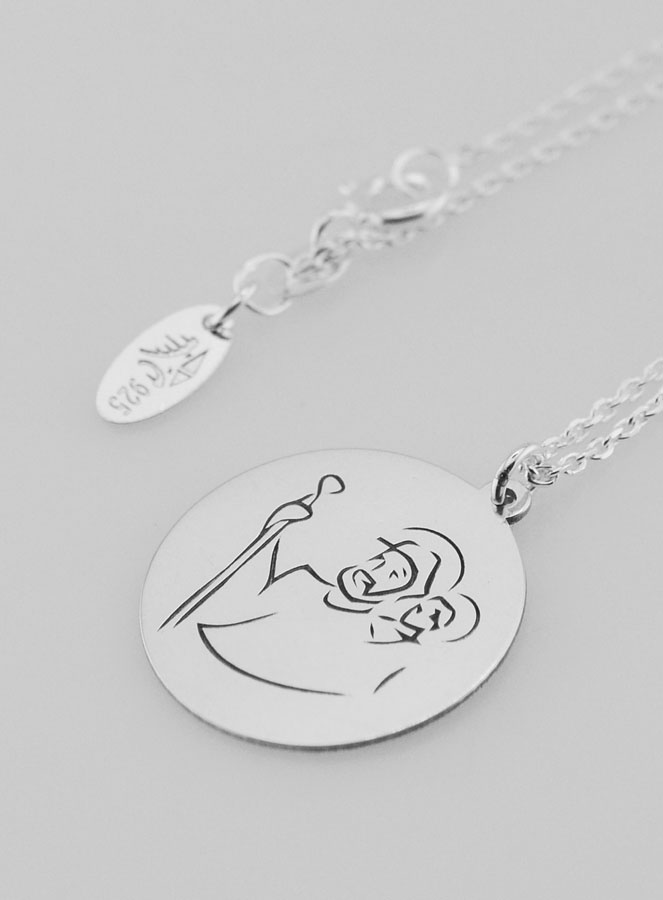 Médaille + Chaîne Argent - Saint Christophe 20mm (pic 1)