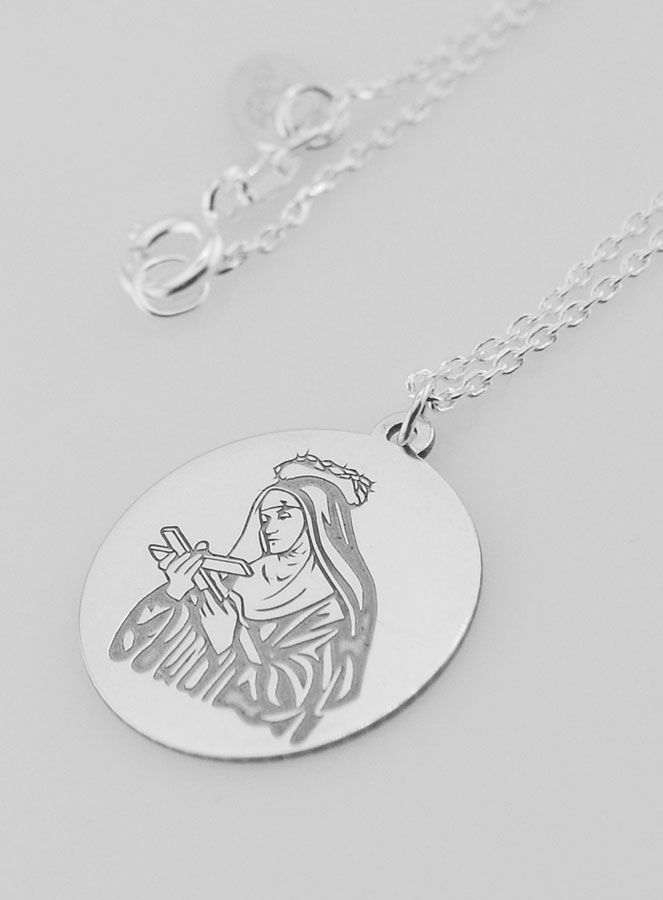 Médaille + Chaîne Argent - Sainte Rita (pic 1)