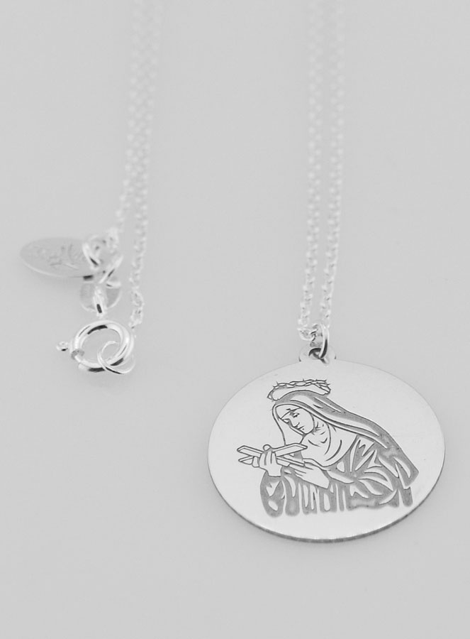 Médaille + Chaîne Argent - Sainte Rita (pic 3)