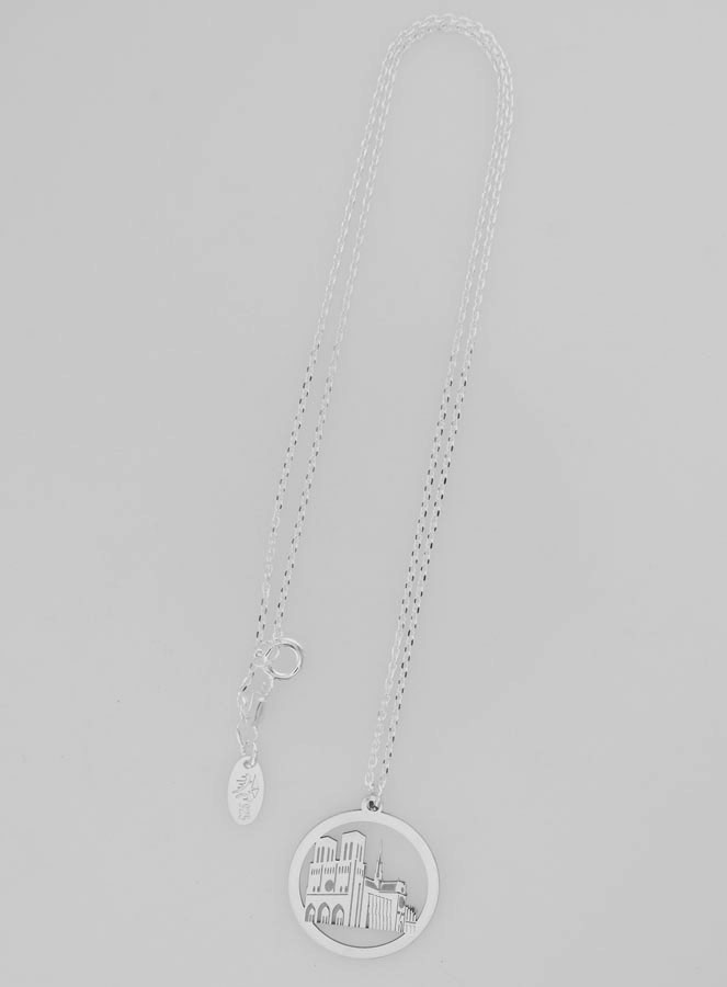 Collier Religieux en Argent - Notre Dame de Paris 20mm (pic 2)