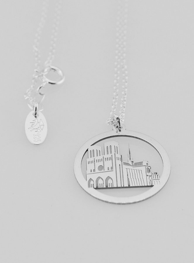 Collier Religieux en Argent - Notre Dame de Paris 20mm (pic 3)