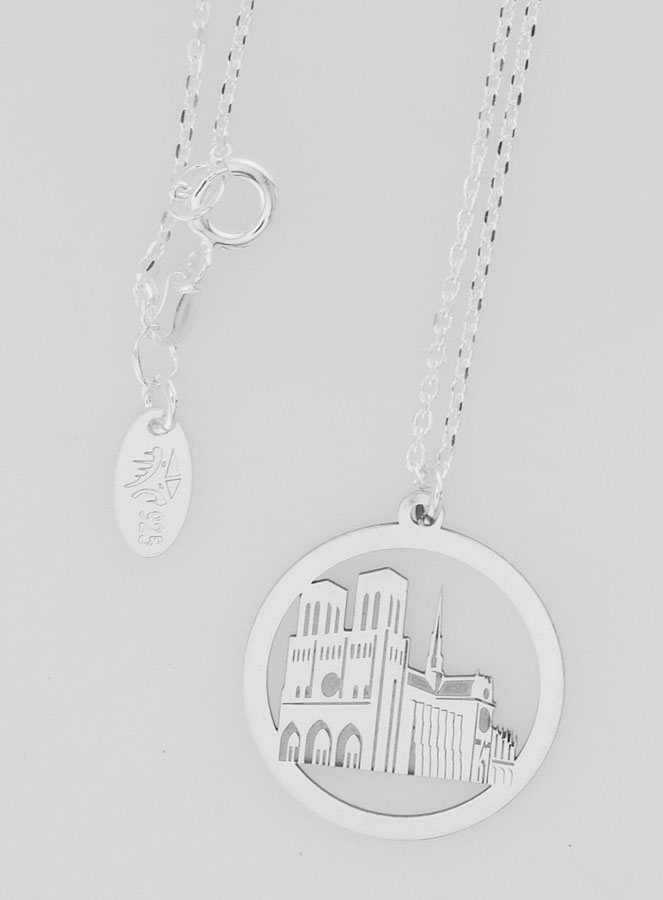 Collier Religieux en Argent - Notre Dame de Paris 20mm (pic 4)