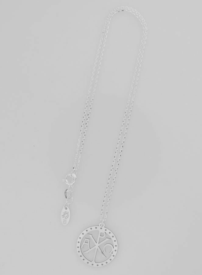 Médaille + Chaîne en Argent - Monogramme du Christ (pic 2)