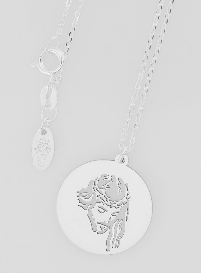 Collier Religieux en Argent - Jésus Christ 20mm (pic 4)