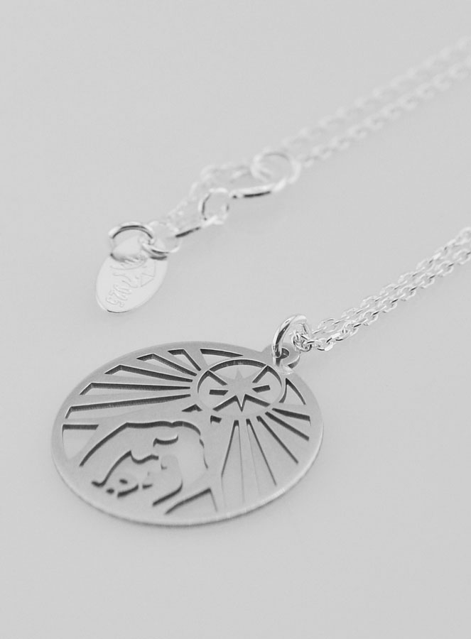 Collier Religieux en Argent - Sainte Famille 20mm (pic 1)