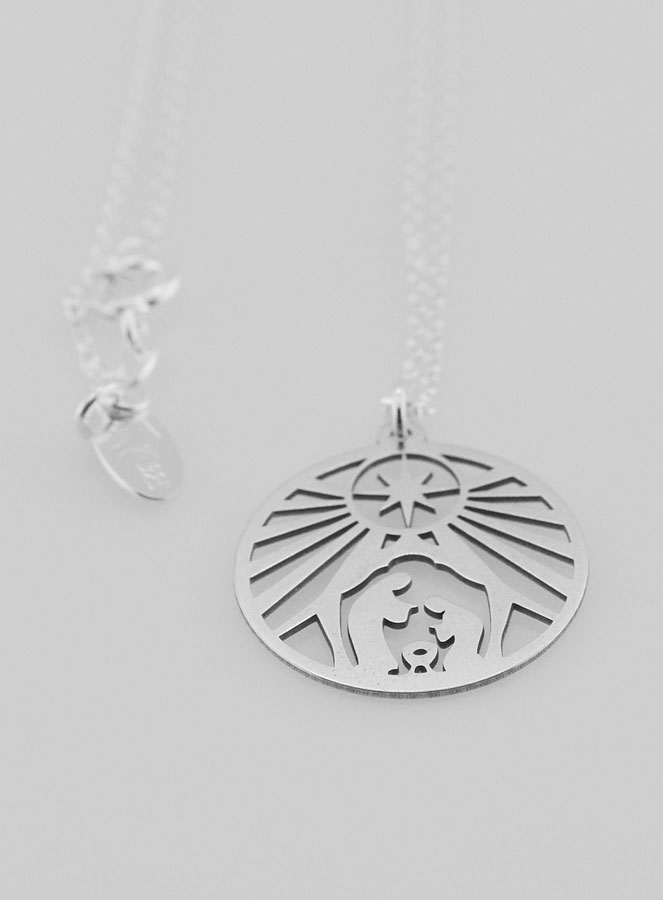 Collier Religieux en Argent - Sainte Famille 20mm (pic 3)