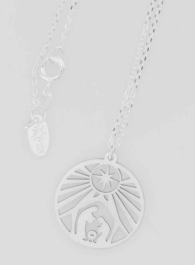 Collier Religieux en Argent - Sainte Famille 20mm (pic 4)