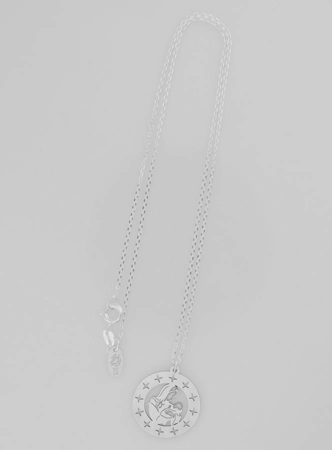 Collier Religieux Vierge à l'Enfant Etoilée en Argent 20mm (pic 2)