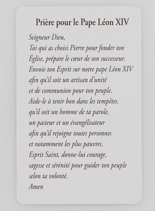 Carte de Prière au Pape Léon XIV (pic 2)
