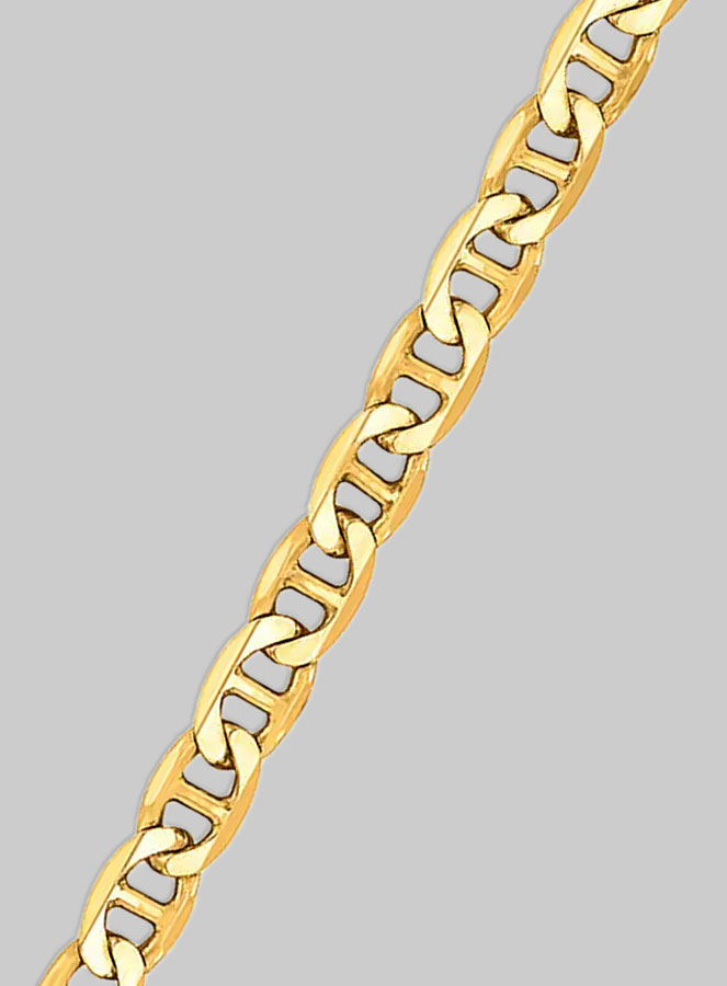 Chaîne 45cm Maille Marine Battue 1,5mm - Or 9k (pic 2)