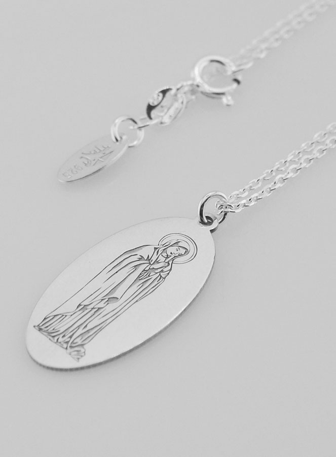 Collier Religieux Notre Dame de Lourdes - Argent 925 (pic 1)