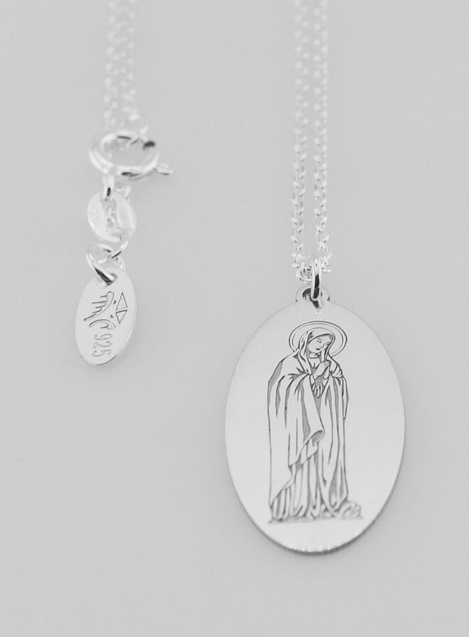 Collier Religieux Notre Dame de Lourdes - Argent 925 (pic 3)
