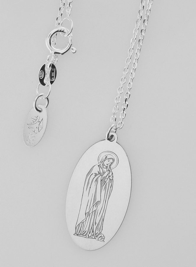 Collier Religieux Notre Dame de Lourdes - Argent 925 (pic 4)