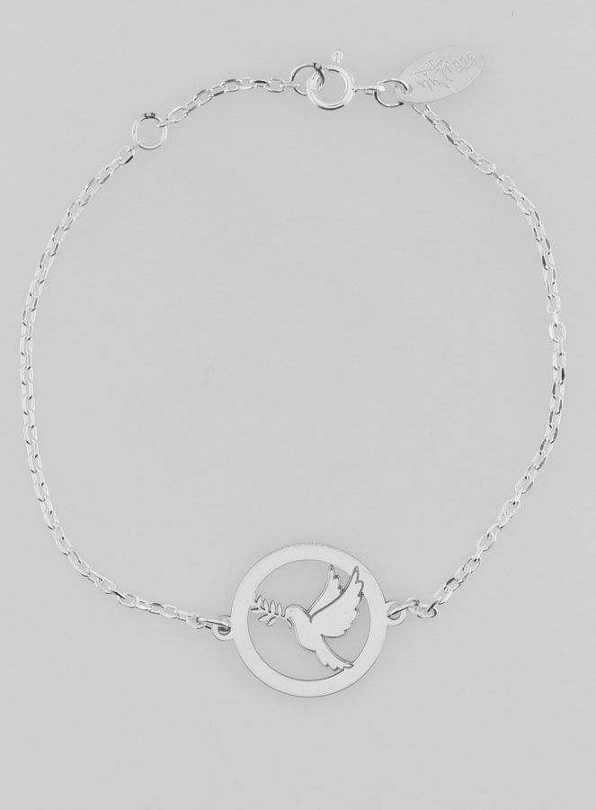 Bracelet en Argent Massif - Colombe & Rameau (pic 1)