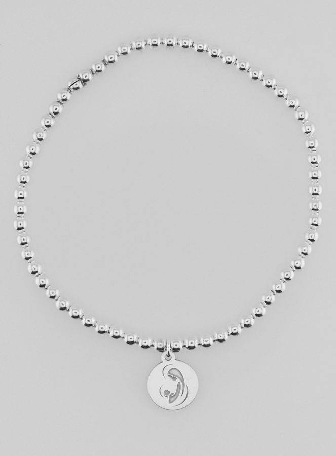 Bracelet Boule Vierge à l'Enfant - Argent Massif (pic 1)