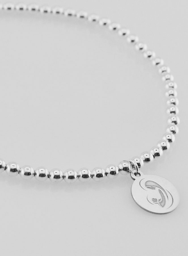 Bracelet Boule Vierge à l'Enfant - Argent Massif (pic 3)