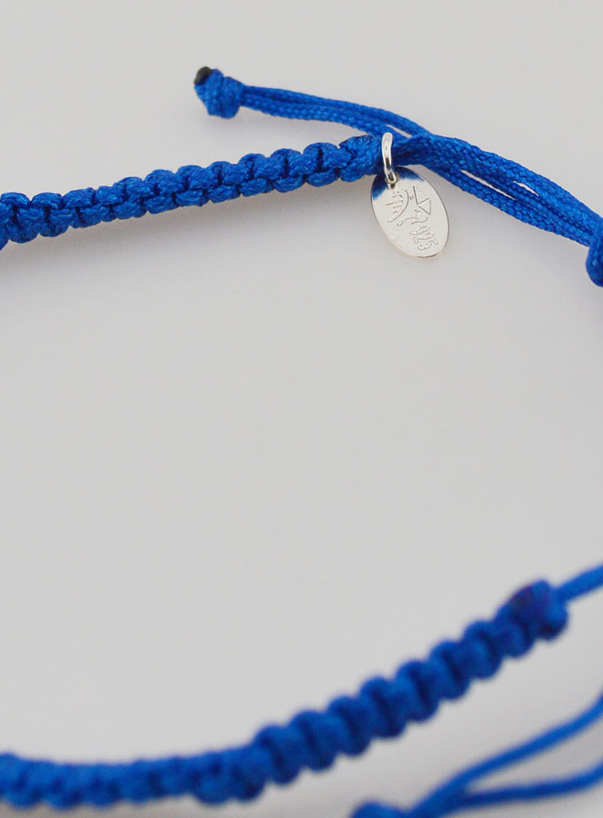 Bracelet Corde Tressée Bleue - Arbre de Vie Argent (pic 4)