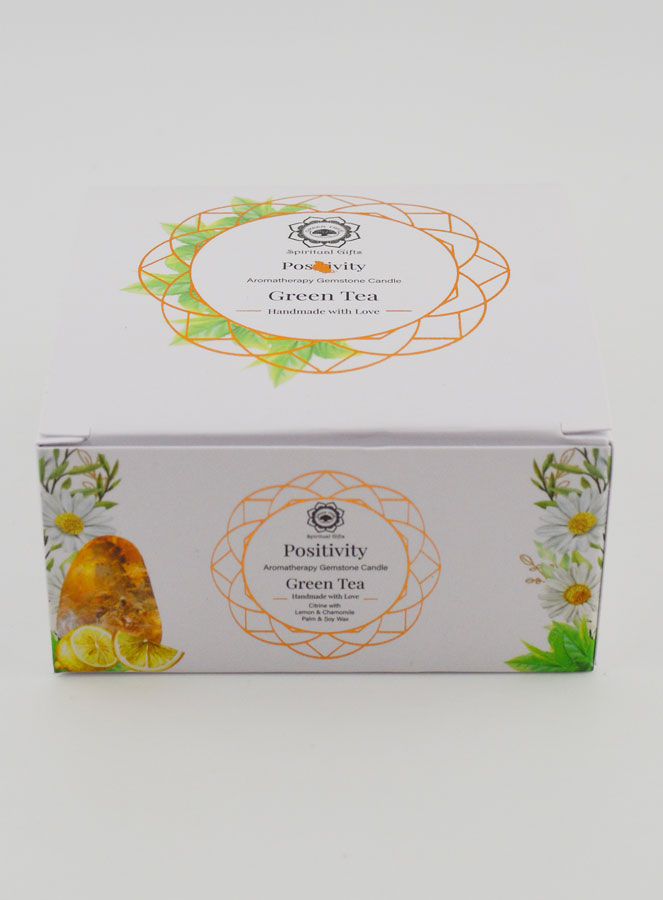 Bougie Parfumée Aromathérapie - Thé Vert & Citrine (pic 4)