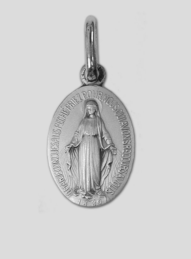 Médaille Miraculeuse Argent Massif 9mm (pic 2)
