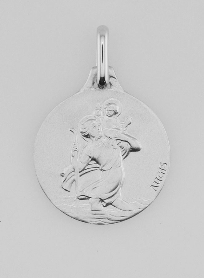 Médaille de Saint Christophe en Argent Massif - 18mm (pic 1)