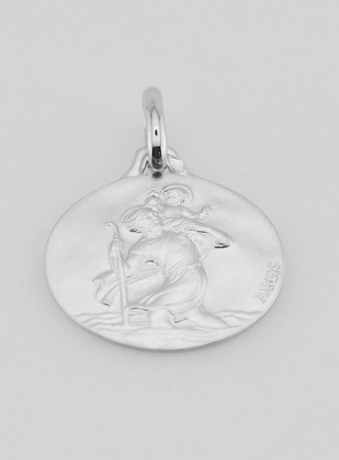 Médaille de Saint Christophe en Argent Massif - 18mm (pic 2)