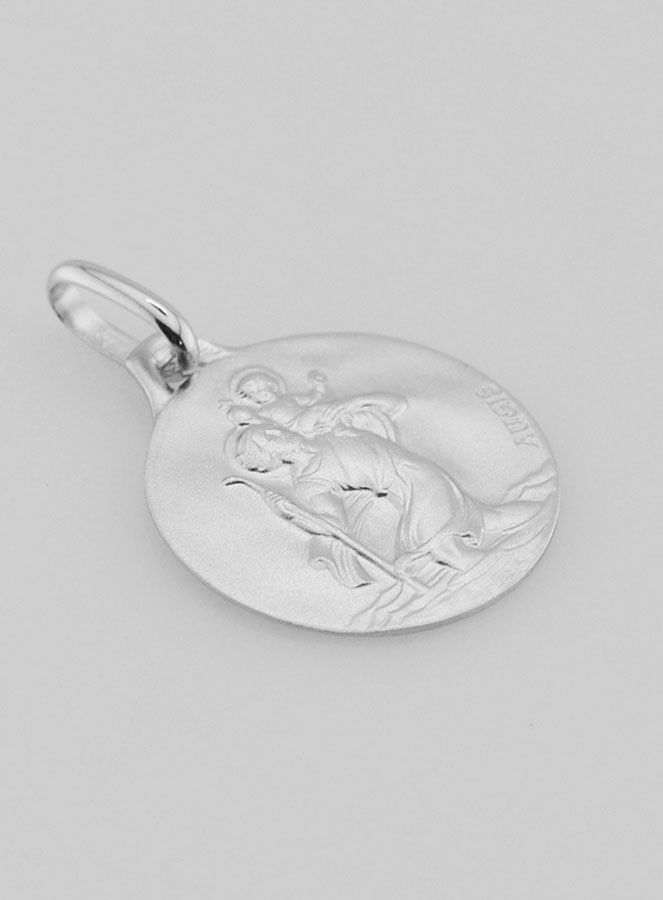 Médaille de Saint Christophe en Argent Massif - 18mm (pic 3)