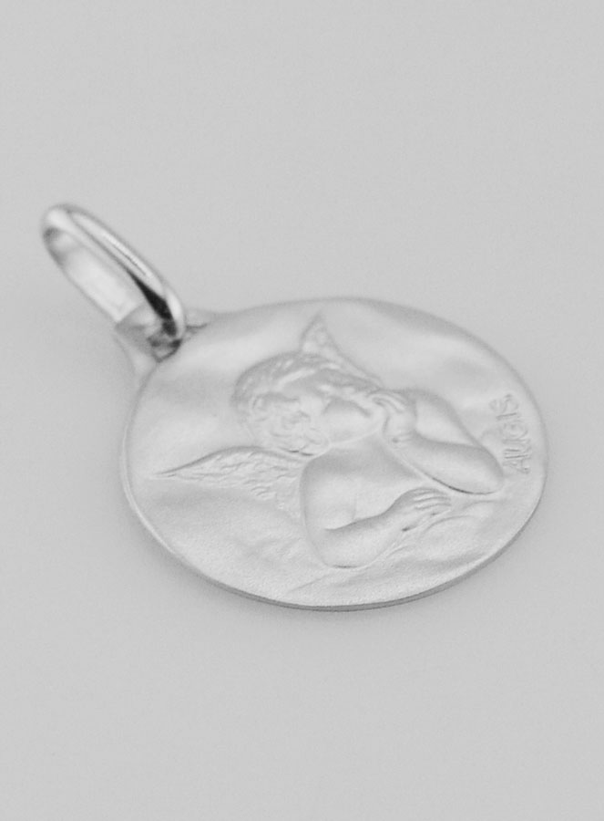 Médaille de Ange Gardien en Argent Massif - 18mm (pic 3)