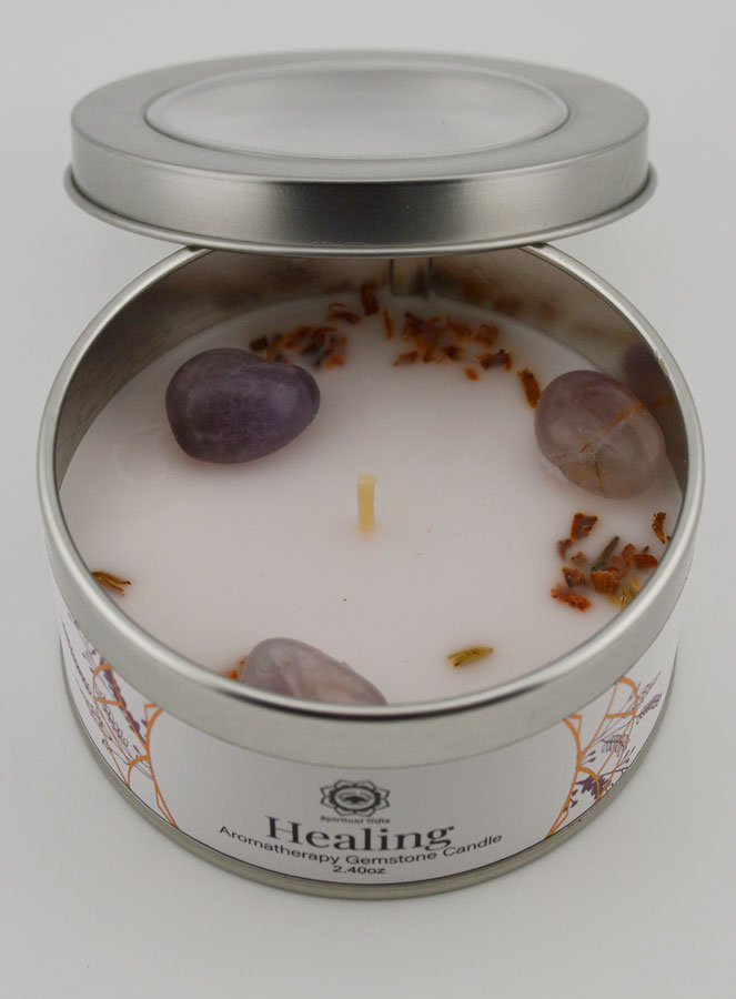 Bougie Parfumée Aromathérapie - Aventurine Verte & Patchouli (pic 2)