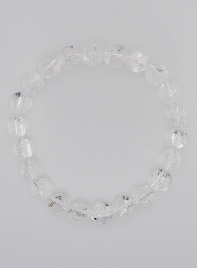 Bracelet en Pierre de Cristal de Roche Rainbow - 8mm (pic 1)