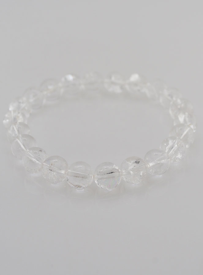 Bracelet en Pierre de Cristal de Roche Rainbow - 8mm (pic 2)