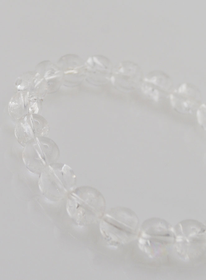 Bracelet en Pierre de Cristal de Roche Rainbow - 8mm (pic 3)