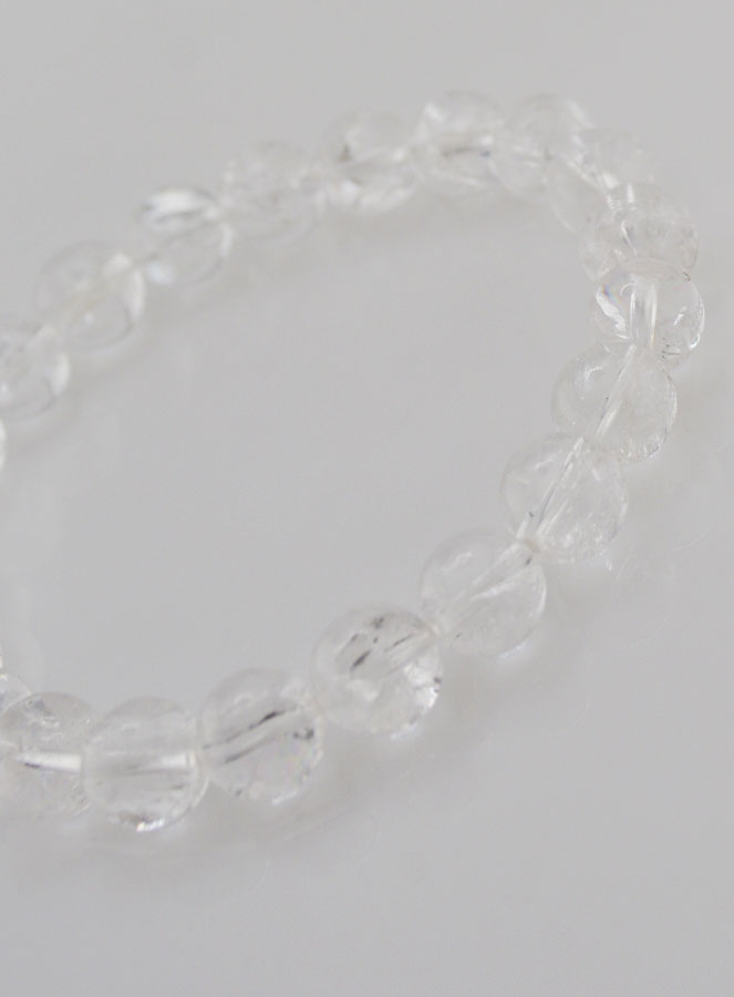 Bracelet en Pierre de Cristal de Roche Rainbow - 8mm (pic 4)
