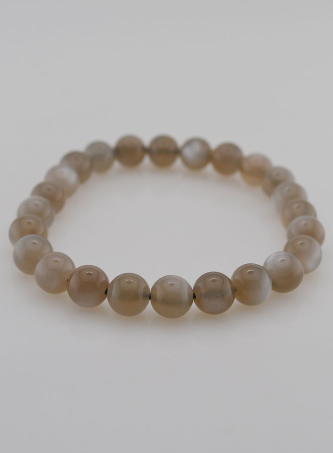 Bracelet en Pierre de Lune Grise AAA - 8mm (pic 2)
