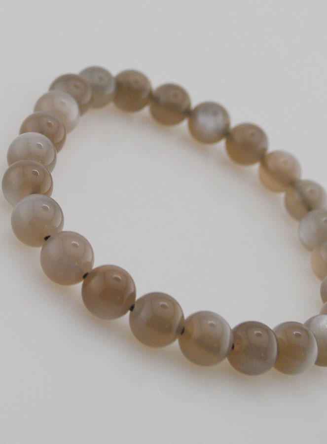 Bracelet en Pierre de Lune Grise AAA - 8mm (pic 3)