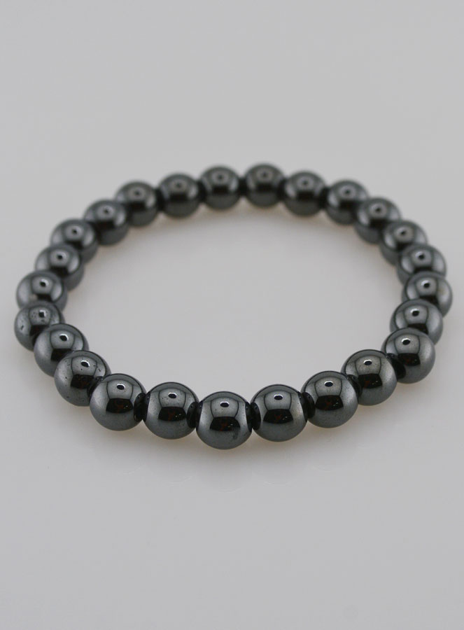 Bracelet en Perles d'Hématite Naturelle - 8mm (pic 2)