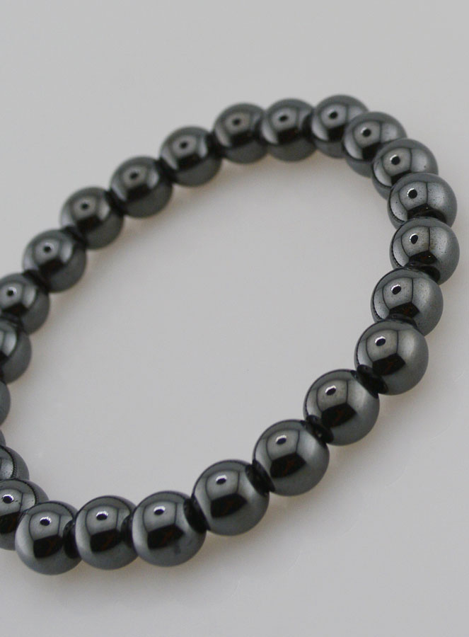 Bracelet en Perles d'Hématite Naturelle - 8mm (pic 4)