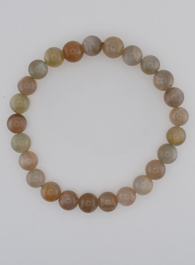 Bracelet en Pierre de Lune Grise AA - 8mm (pic 1)