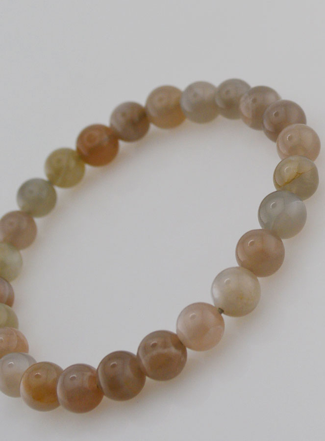 Bracelet en Pierre de Lune Grise AA - 8mm (pic 4)