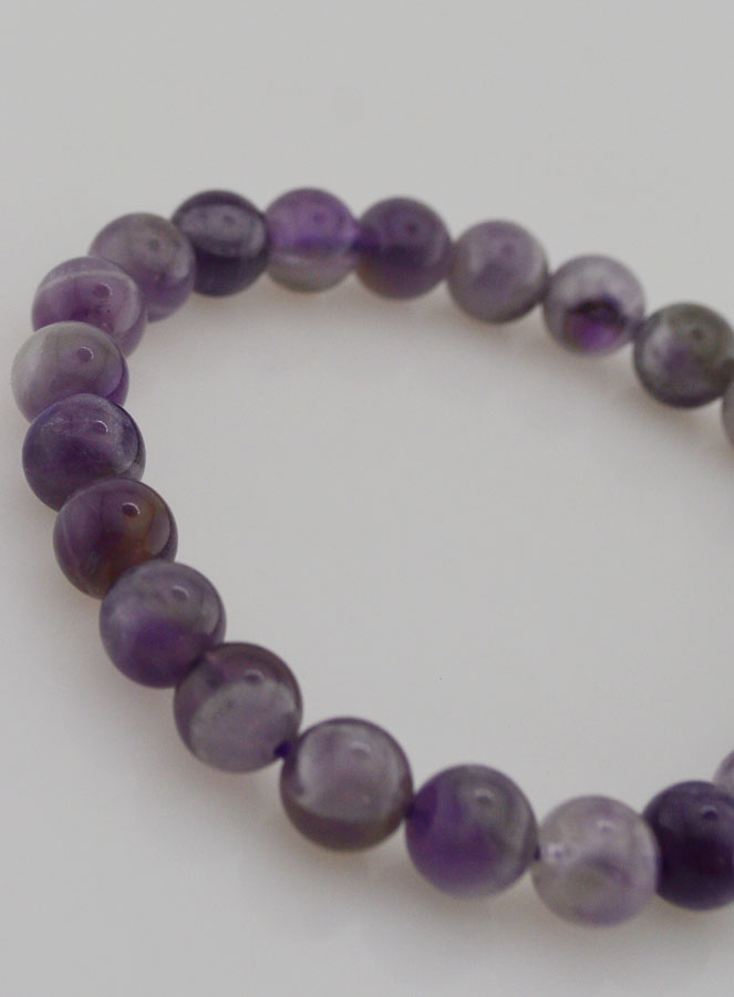 Bracelet en Pierre Naturelle d’Améthyste Rubanée – 8mm (pic 3)