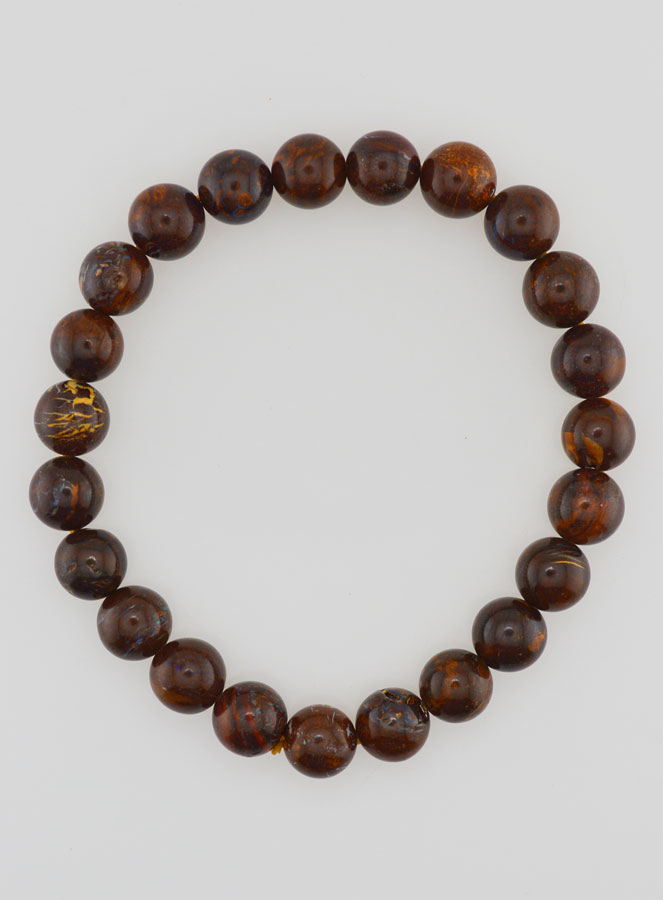 Bracelet en Pierre Naturelle d' Opale Boulder 8mm (pic 1)