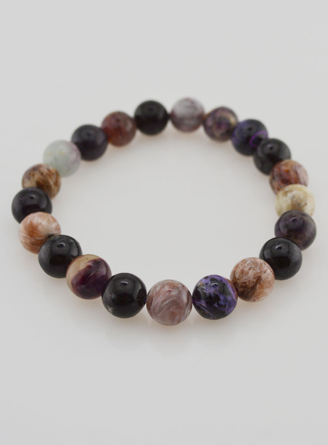 Bracelet en Pierre Naturelle de Charoïte - 8mm (pic 2)
