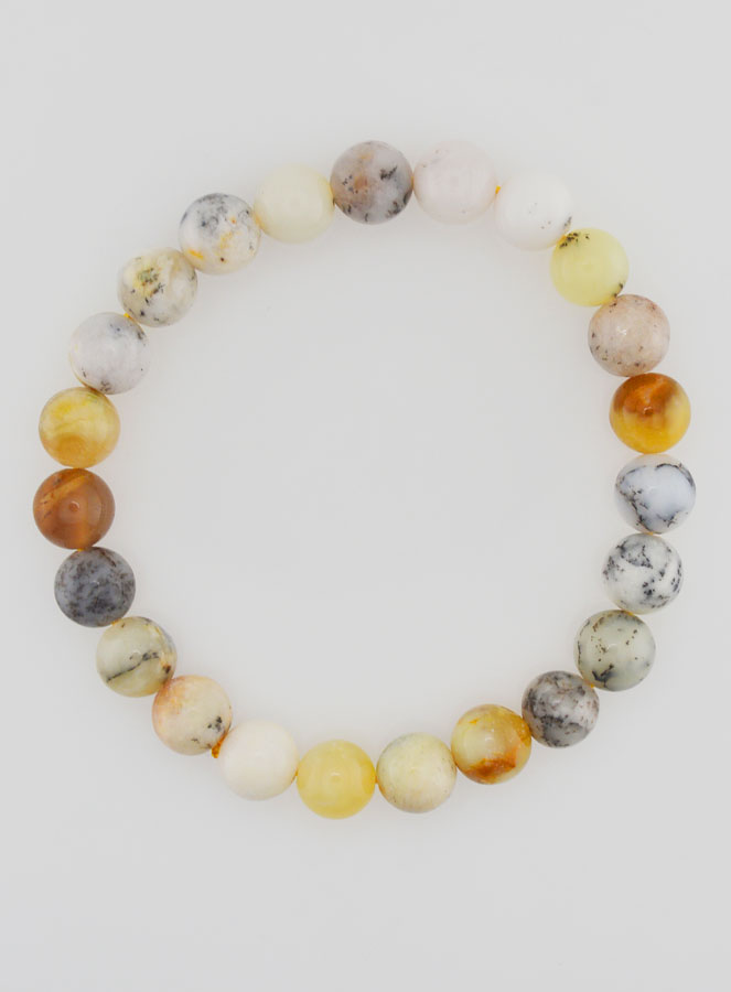 Bracelet en Pierre Naturelle d’Opale Dendrite – 8 mm (pic 1)